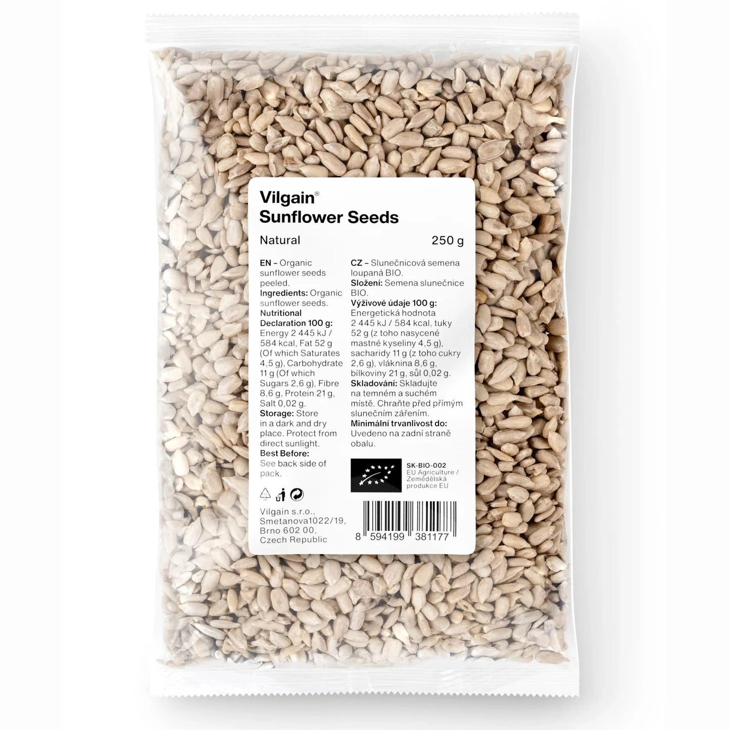 Vilgain Økologiske Solsikkefrø - 250g