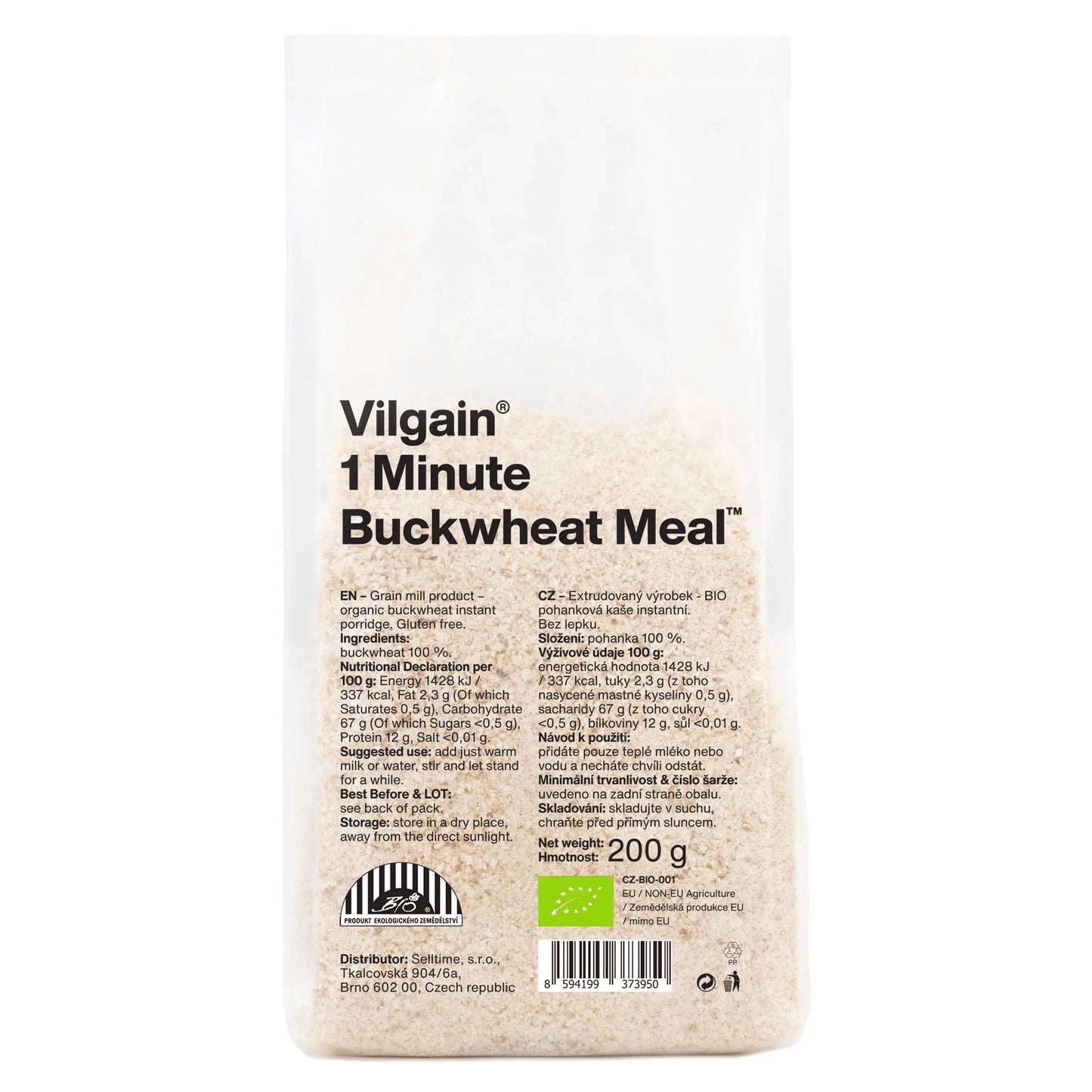 Vilgain 1 minutt bokhvetegrøt - 200g - Norgain