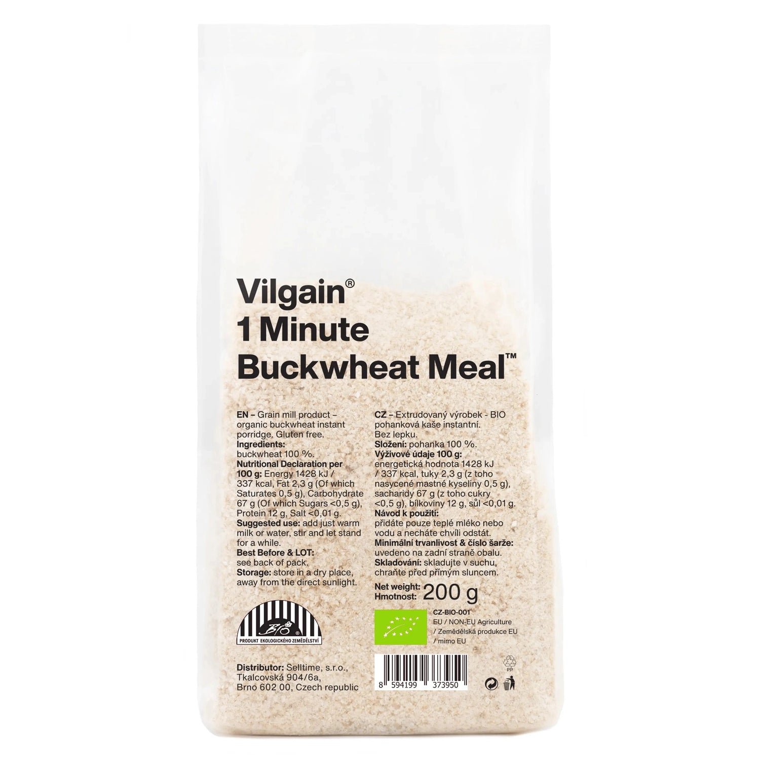 Vilgain 1 minutt bokhvetegrøt - 200g - Norgain