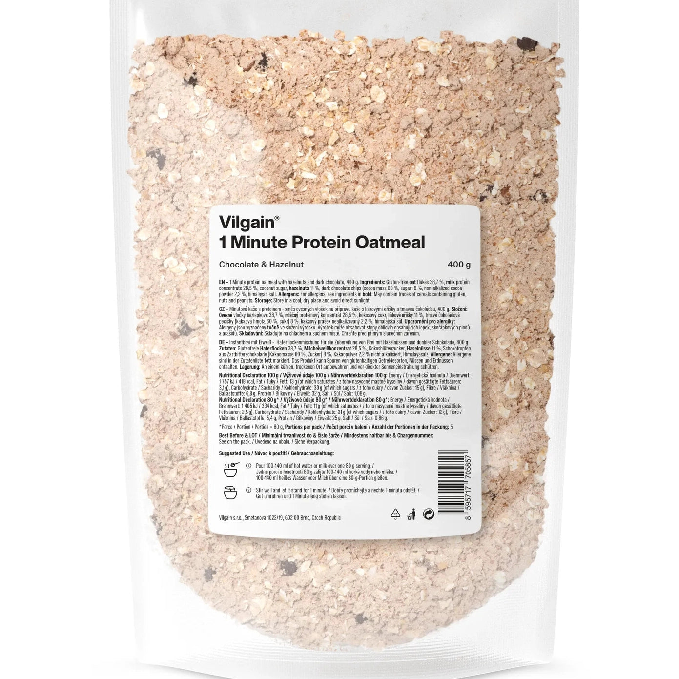 Vilgain 1 minutt protein havregryn