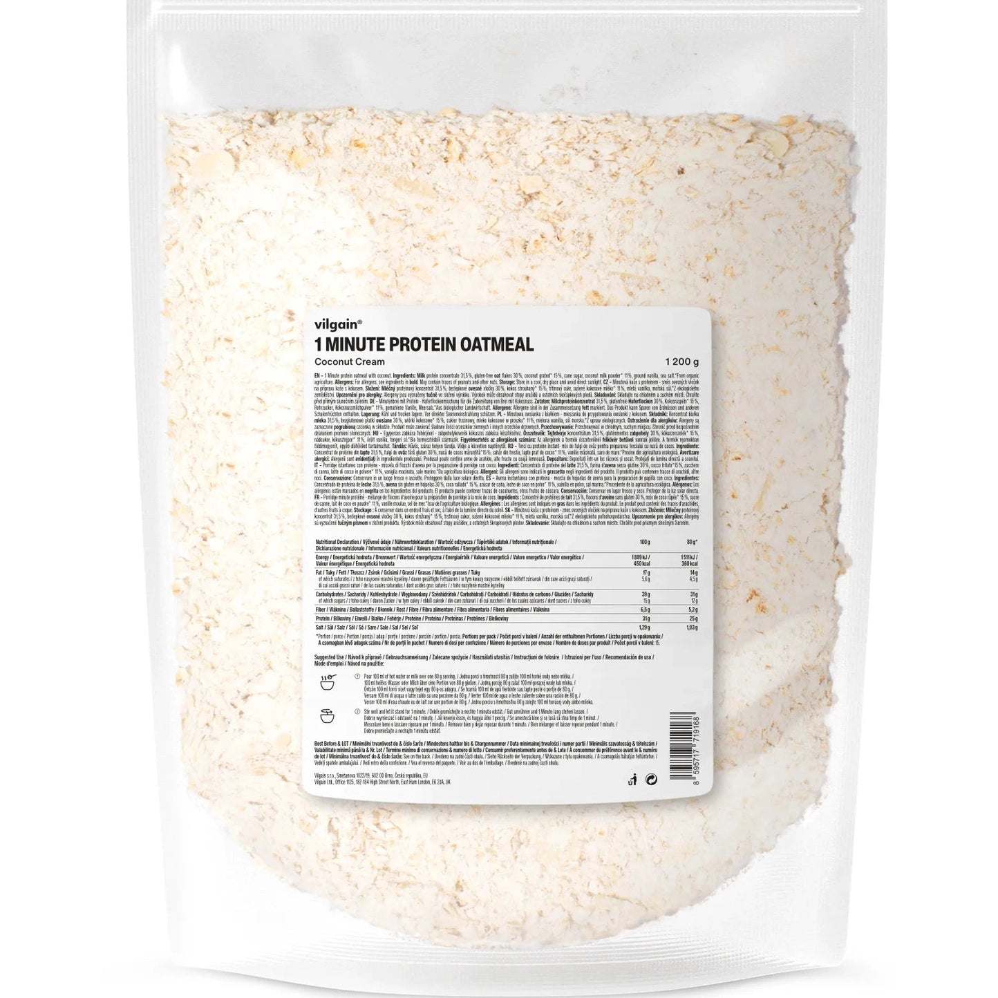 Vilgain 1 minutt protein havregryn