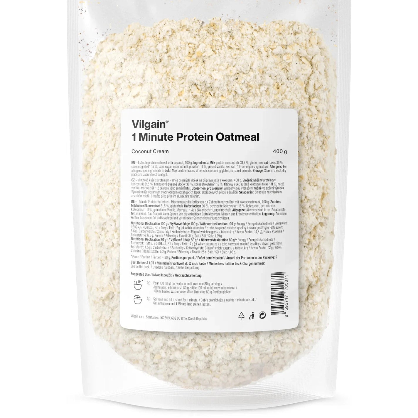 Vilgain 1 minutt protein havregryn