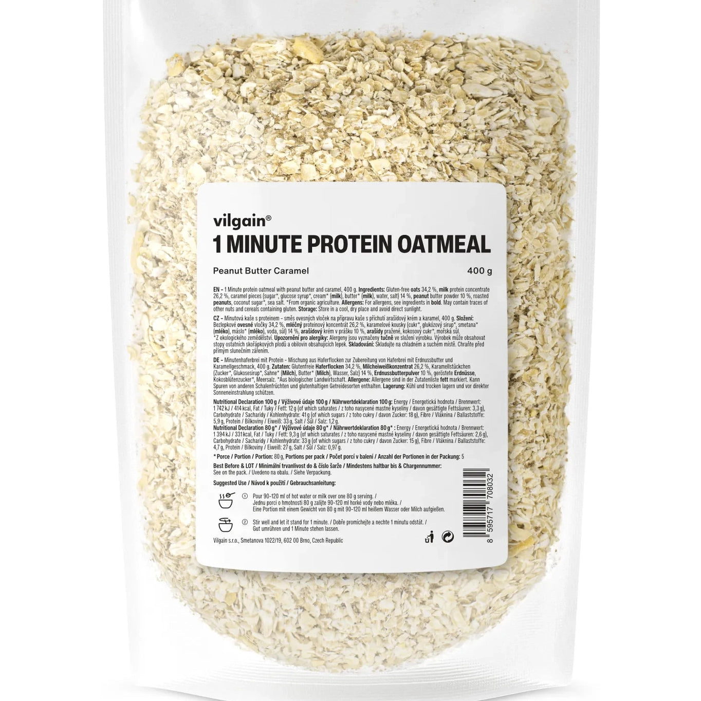 Vilgain 1 minutt protein havregryn