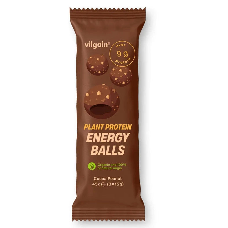 Vilgain Økologisk Plant Protein Energy Balls - 45g (3 x 15g) - Norgain