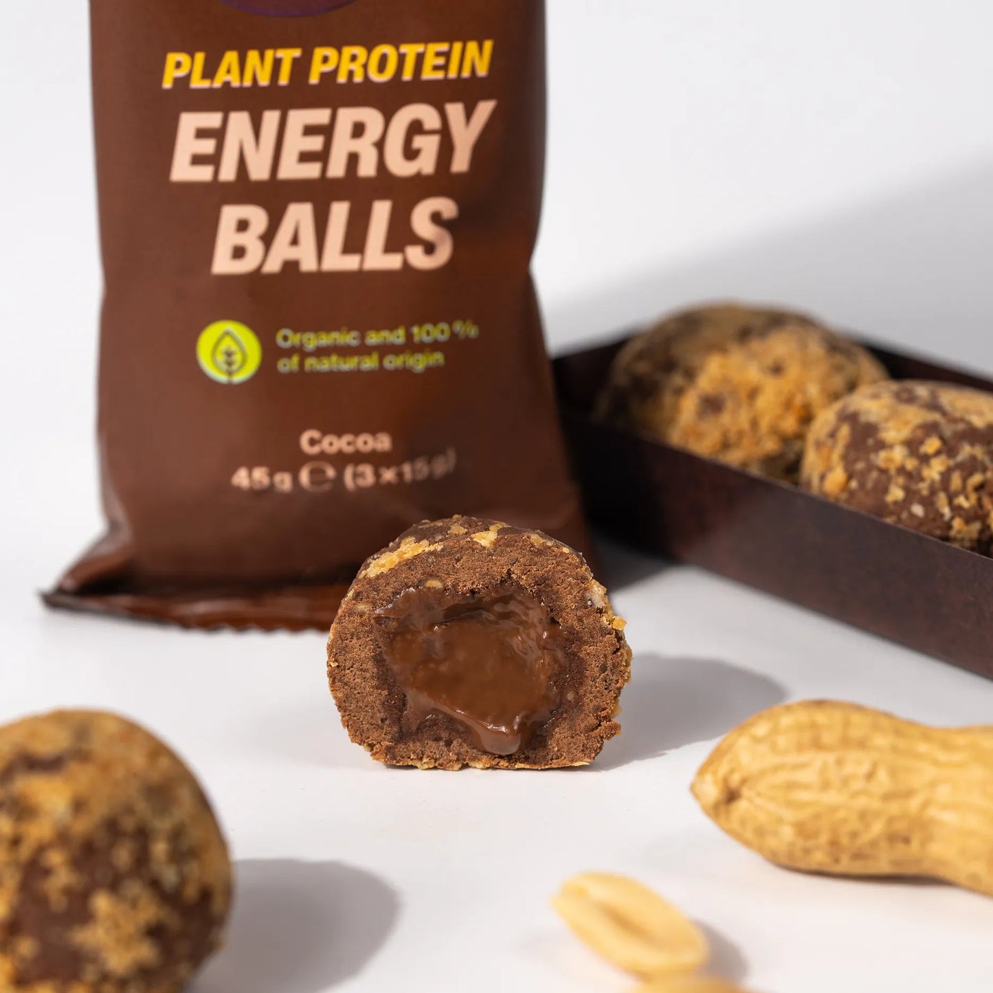 Vilgain Økologisk Plant Protein Energy Balls - 45g (3 x 15g) - Norgain