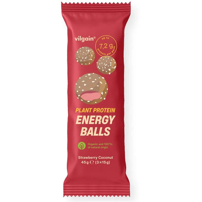 Vilgain Økologisk Plant Protein Energy Balls - 45g (3 x 15g) - Norgain
