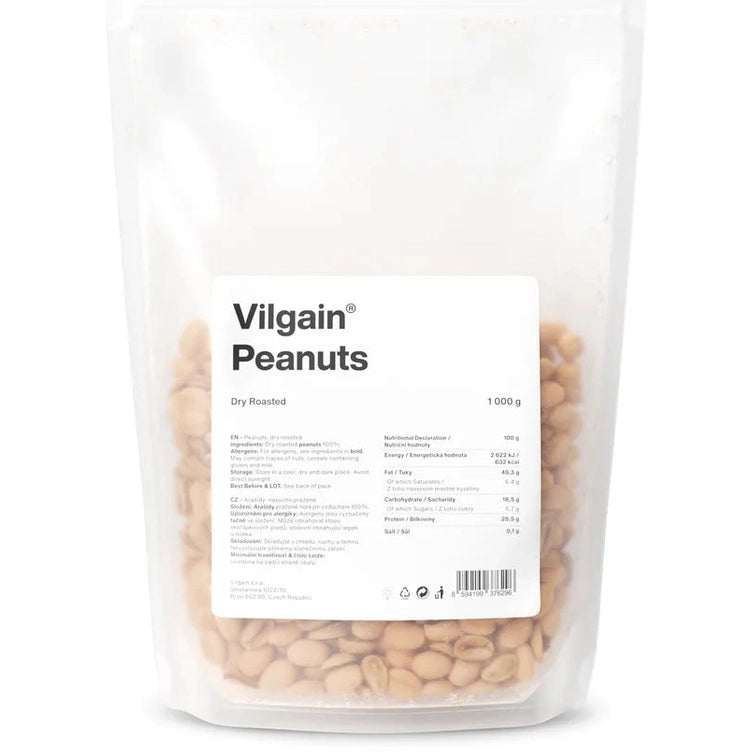 Vilgain Tørrstekte peanøtter - 1000g