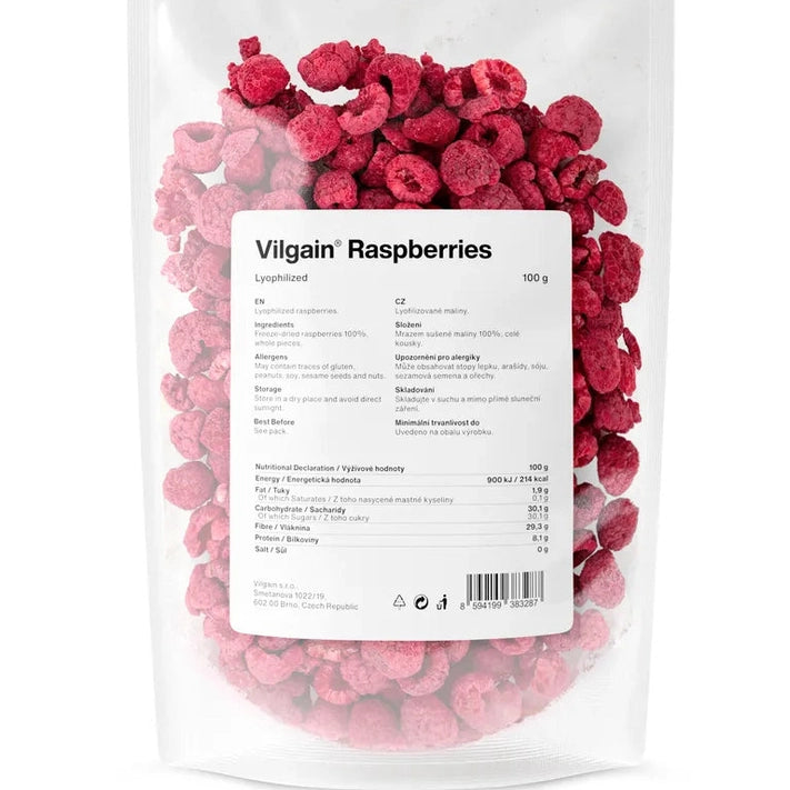 Vilgain Frysetørkede Bringebær - 100g - Norgain