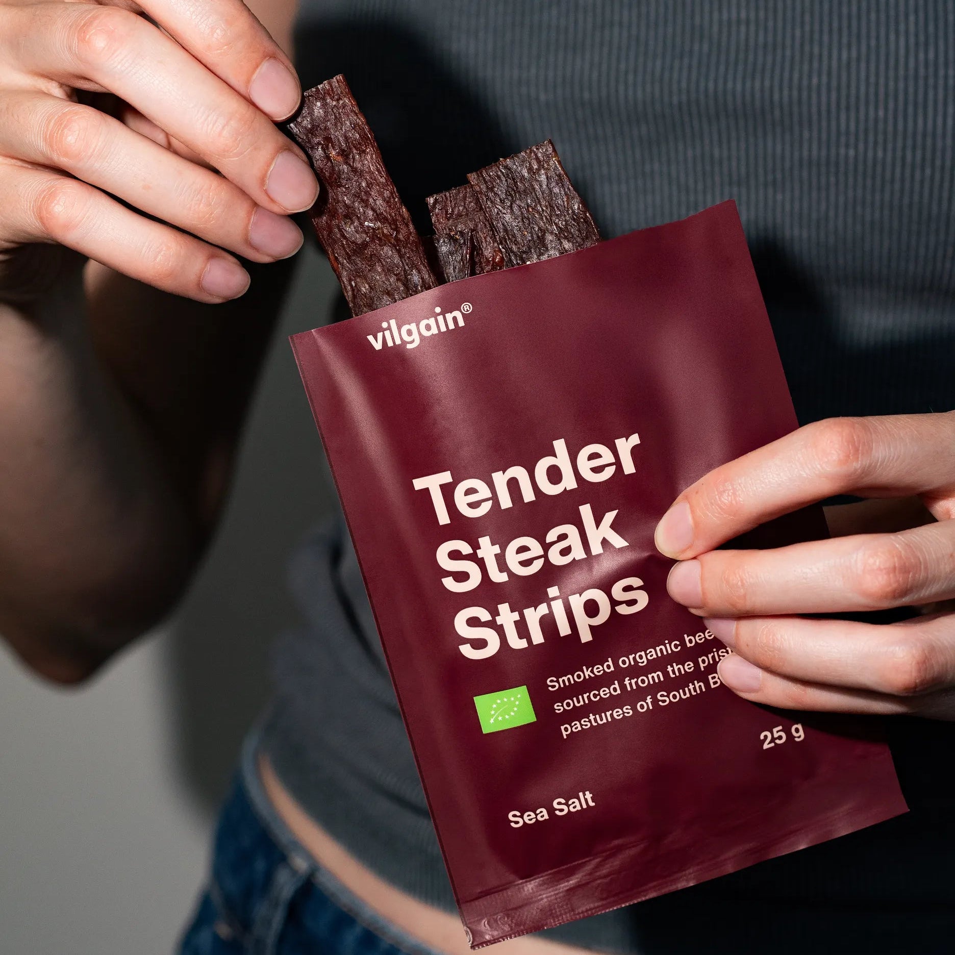 Vilgain Økologisk Steak Strips - 25g