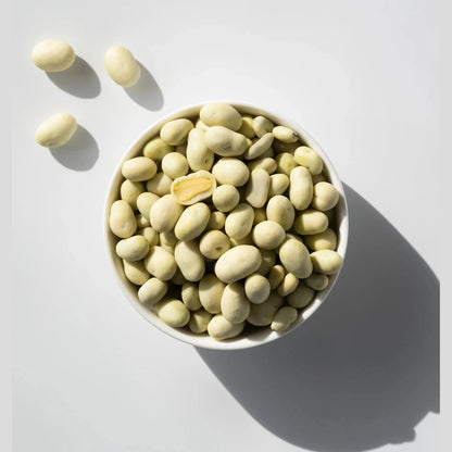 Vilgain Pistasjnøtter med sjokoladeovertrekk – hvit sjokolade - 250g - Norgain